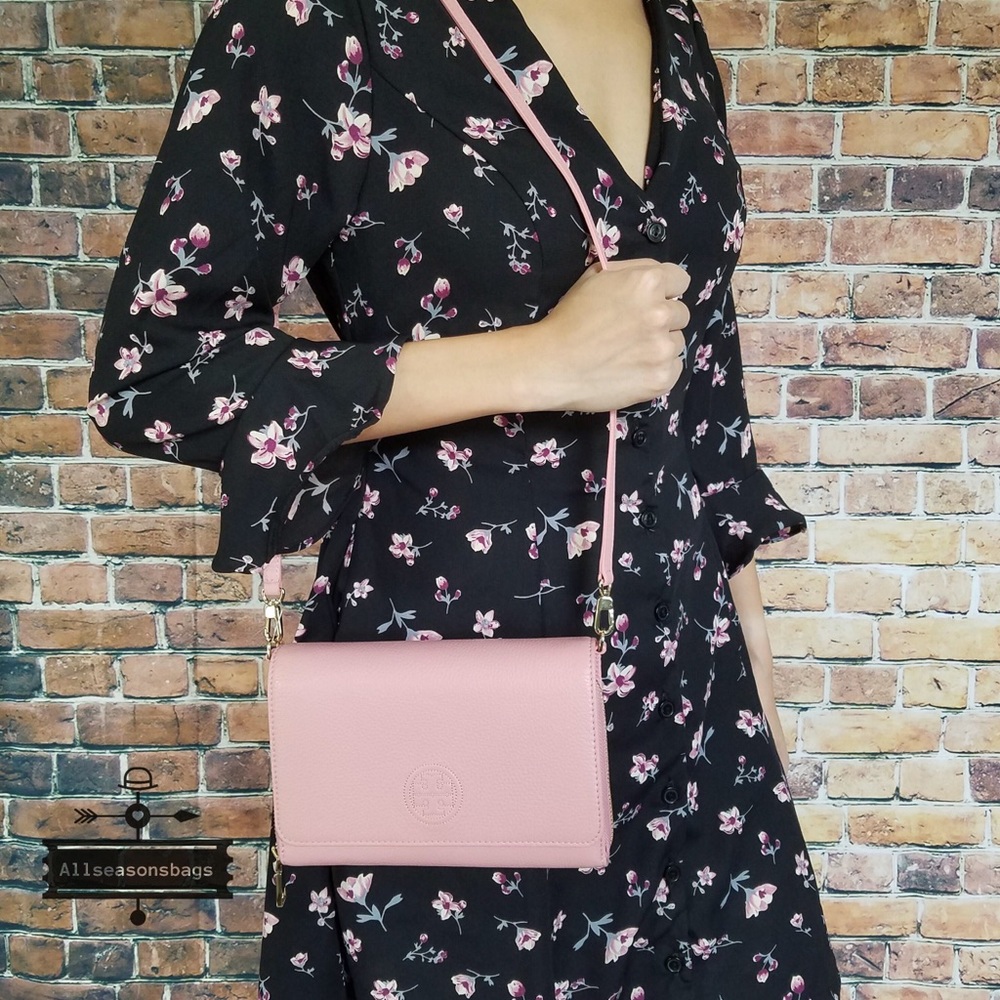 🔽 Tory Burch Bombe flat crossbody wallet cameo - Picture 7 of 8